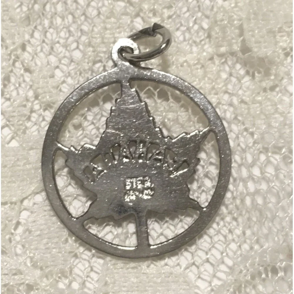 Vintage Sterling Silver Canada Charm Maple Leaf marked Sterling